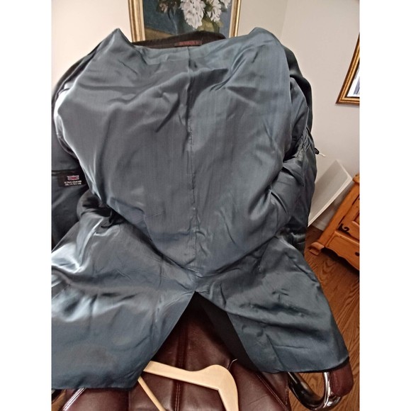 Men's English Manor 48L 2 Button Blazer/Sport Coat Jacket Black/Gray Pinstripes - Picture 8 of 10